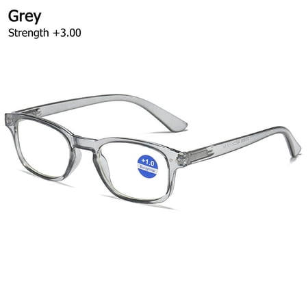 Fashion Transparent Far Sight Eyewear Women Reading Glasses Anti-UV Blue Rays Glasses Computer Goggles Presbyopia Eyeglasses GREY STRENGTH +3.00