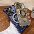 thumbnail image 4 of Compatible with iPhone 13 Pro Max Case for Metal Ring Kickstand,[Military Grade Drop Protection] Four Corners Shockproof Bling Durable Slim Stand Case for iPhone 13 Pro Max(Gold), 4 of 7