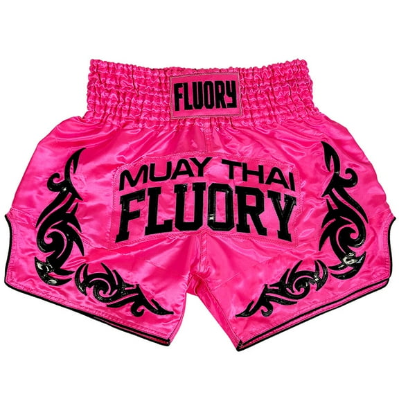 Fluory Muay Thai Shorts Fluorescent Color Fitness Boxing Martial Arts Training Gym Workout Sportswear Men's Compression Shorts