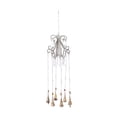 thumbnail image 6 of DecMode 31" Silver Metal Indoor Outdoor Embellished Chandelier Windchime with Glass Beads and Cone Bells, 6 of 7