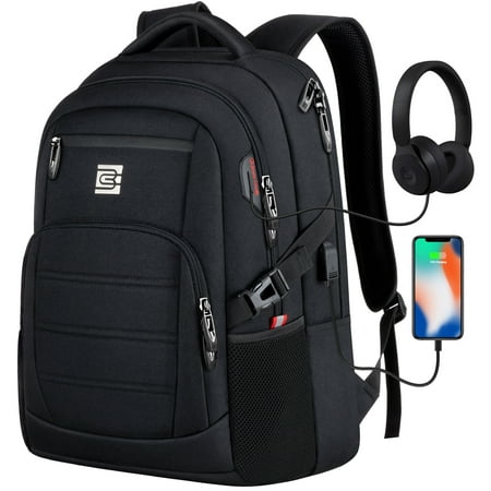UKEIN Laptop Backpack with USB Charging Port Water Resistant Travel Work Business Laptop Backpack for Men