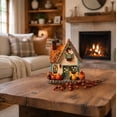 thumbnail image 5 of 2026 New Light Blue Accent LED Fall Cottage,5.9" Resin Pumpkin Village Figurine with Warm Glow, Cozy Thanksgiving Tabletop Mantel Decor, 5 of 7
