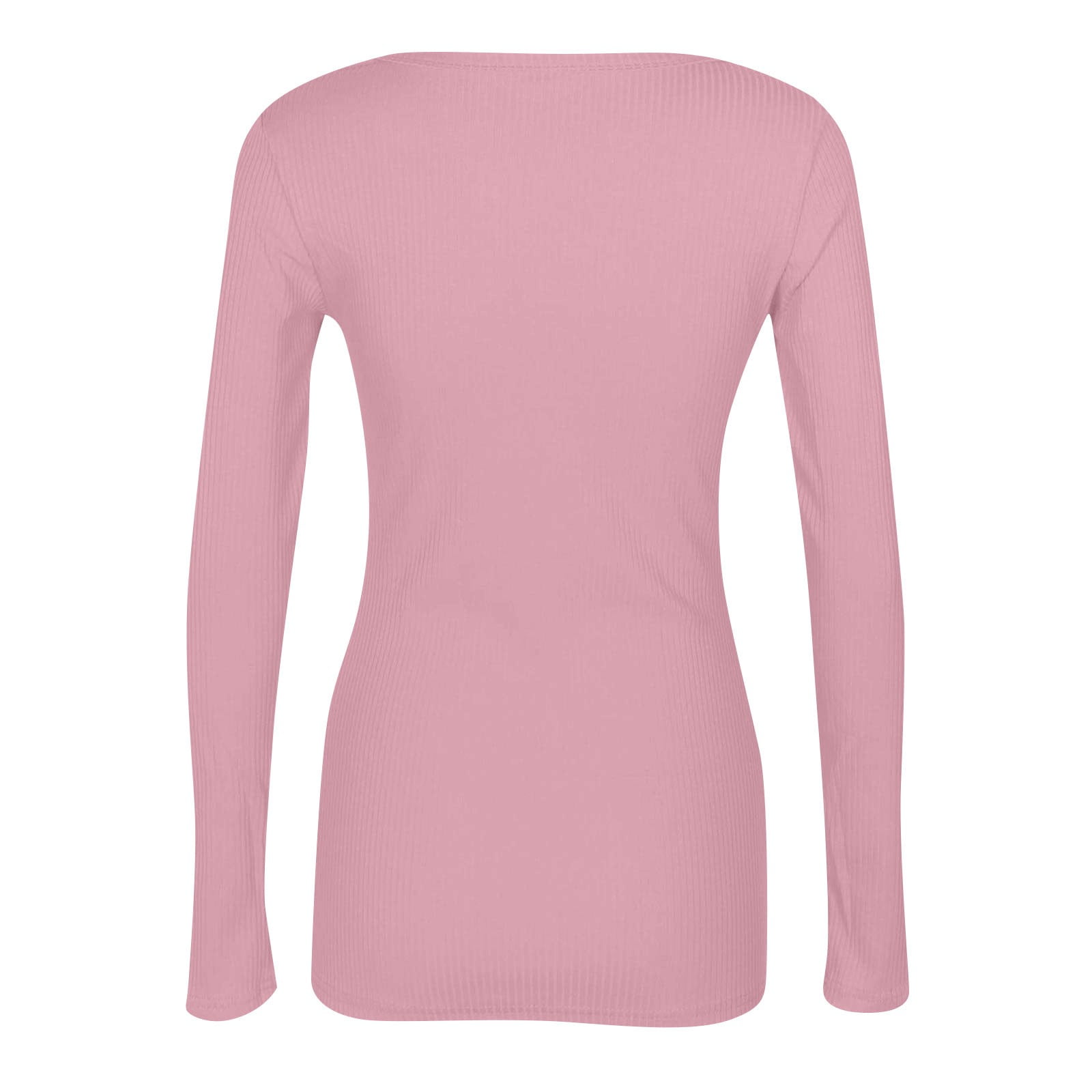 Mohiass Womens Long Sleeve Shirts Stretch Scoop Neck Ribbed