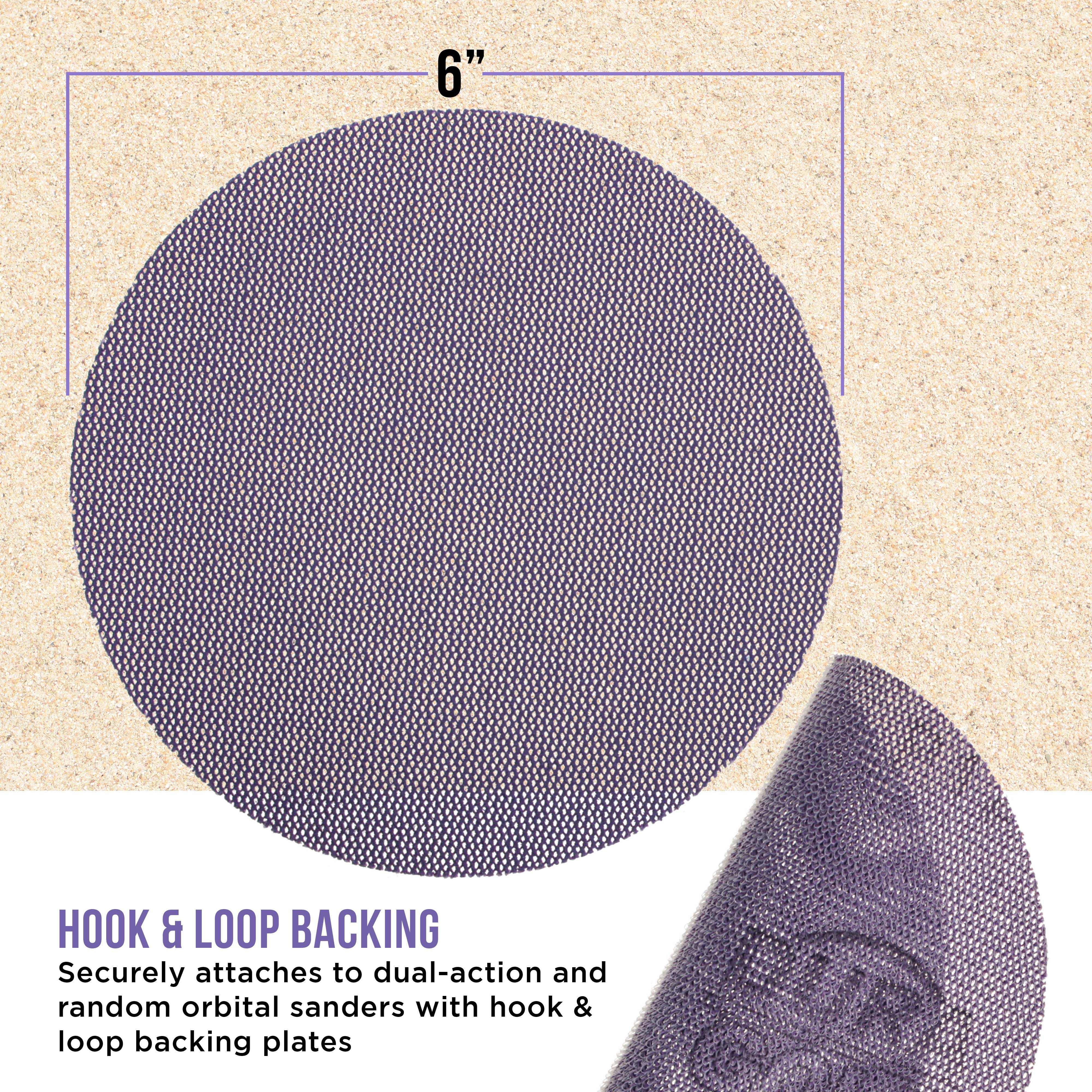 Dura-Gold 6" Purple Ceramic Mesh Sanding Discs, 30 Disc Variety Pack, Grits 80, 100, 120, 150, 180, 220, 240, 320, 400, 600 - Dustless Hook & Loop Backing Sandpaper, DA & Random Orbital Sander