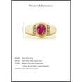 thumbnail image 6 of Gem Stone King Men's 18K Yellow Gold Plated Silver Red Created Ruby and White Created Sapphire Ring  for Men | 1.56 Cttw | Available in Size 9, 10, 11, 12, 13, 6 of 6