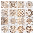 thumbnail image 2 of Plantilla de Plantilla de Mandala perfecl 16x para en paredes muebles manualidades herramienta de manualidades DIY, 2 of 8