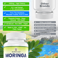 thumbnail image 3 of Organic Moringa 10:1 Extract, 1,000 mg Strength, 60 Vegan Capsules, Pure Oleifera Leaf Superfood, All-Natural, Non-GMO, Made in The USA, 3 of 7