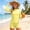 Yellow, variant on FSYBOA Girls Rash Guard Swimsuits, Holiday Long Sleeves 2 Piece Quick Dry Kids Bathing Suit Swimwear Black Size 10-12T