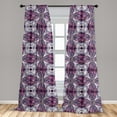 thumbnail image 5 of Ambesonne Vintage Curtains, Geometric Stripe Circle, Pair of 28"x84", Lavender Plum, 5 of 5