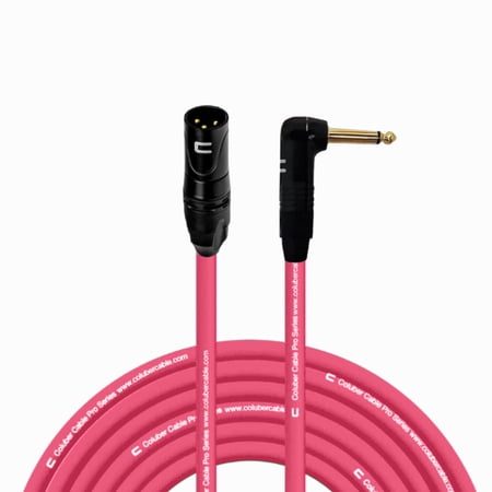 Coluber Cable - 3-Pin XLR Male to Right Angle 1/4" TS Unbalanced Mono Cable