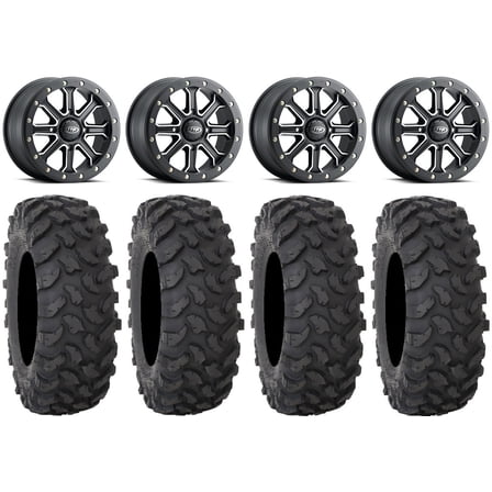 ITP Inertia Beadlock 15" Wheels Black  40mm 33" XTR370 Tires Can-Am Maverick X3 / Honda Pioneer 1000 / Talon