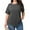 Blouses-Gray, variant on Gamivast Womens Plus Size Tops Short Sleeve Knit Tunic Shirts Loose Crew Neck Drop Shoulder Casual Blouse Comfy Curved Hem Solid Color Sweatshirts