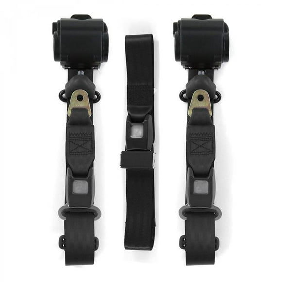 Standard 3 Point Black Retractable Bench Seat Belt Kit for AMC Hornet 1970-1977 - 3 Belts