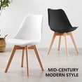 thumbnail image 2 of Kadyn Dining Chairs, Set of 4, Mid-Century Modern Dining Room Kitchen Chairs with PU Leather Cushions and Wooden Legs for Home, Living Room, Bedroom, Lounge, Casual Chairs, White, 2 of 7