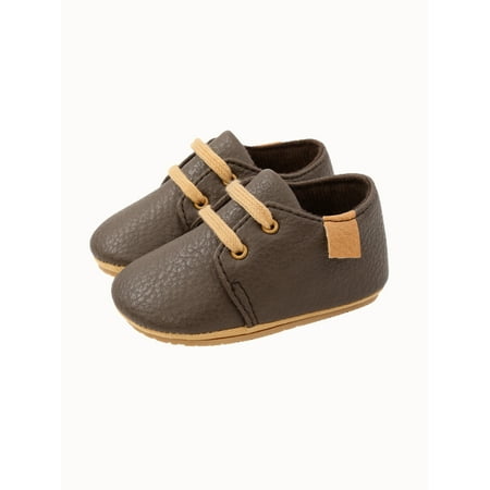 

Newborn Baby Boys Girls Leather Sneakers Non-Slip Rubber Sole Crib Shoes Infant Oxford Loafers Casual Shoes