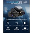 thumbnail image 4 of Dash Cam 4  Front and Rear Inside, 360?  Camera 4K UHD, Dash Camera for  Built-in  GPS, Dashcam  64GB Card, Voice Control, CPL Filter, WDR Night Vision, 24H Parking Mode(V8PLUS), 4 of 7