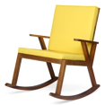 thumbnail image 1 of Noble House Champlain Outdoor Acacia Wood Rocking Chair in Teak and Yellow, 1 of 13