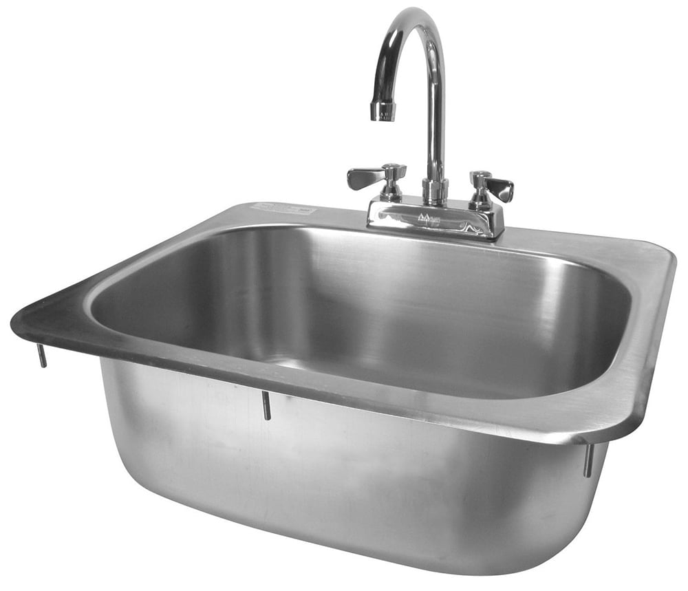 ACE HS1615IHG Standard Stainless Steel DropIn Hand Sink with Deck
