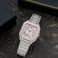 thumbnail image 2 of Pre-Owned Cartier Santos 35.1MM WSSA0029 Diamond Paved Rose Gold Roman Dial Rose Gold Diamond Bezel Stainless Steel Full Diamond Bracelet 18.75ct, 2 of 7
