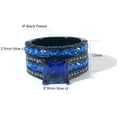 thumbnail image 2 of GY Black Gold Plated Blue 1.5CT CZ Women Wedding Ring Sets 2pcs Engagement Ring for Woman, 2 of 7