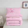 thumbnail image 5 of Erosebridal Princess Pink Bow Bedding Twin Comforter Set, Initial V Letter Down Comforter, Teens Teenager, Lightweight 2pcs, 5 of 8