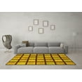 thumbnail image 3 of Ahgly Company Indoor Rectangle Checkered Yellow Modern Area Rugs, 8' x 12', 3 of 4
