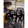 thumbnail image 4 of Outdoor Tablecloth with Umbrella Hole and Zipper, Valentine's Day Square Table Cloth 60x60 Inch Waterproof Tablecloth, Pink Bows Shining Stars Modern Black Picnic Table Cover for Patio Camping, 4 of 7