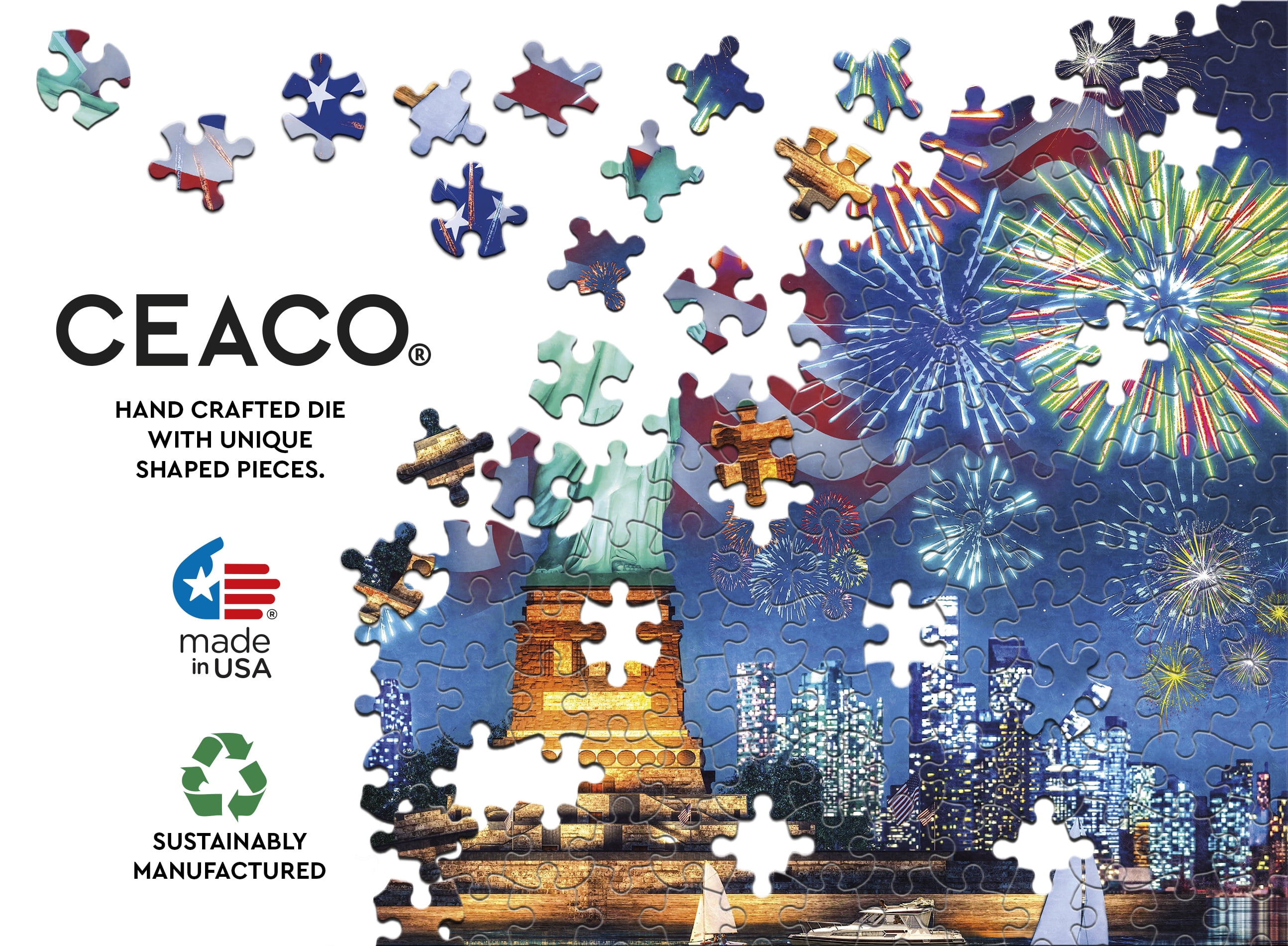 Ceaco - Land of the Free - Liberty - 550 Piece Interlocking Jigsaw Puzzle