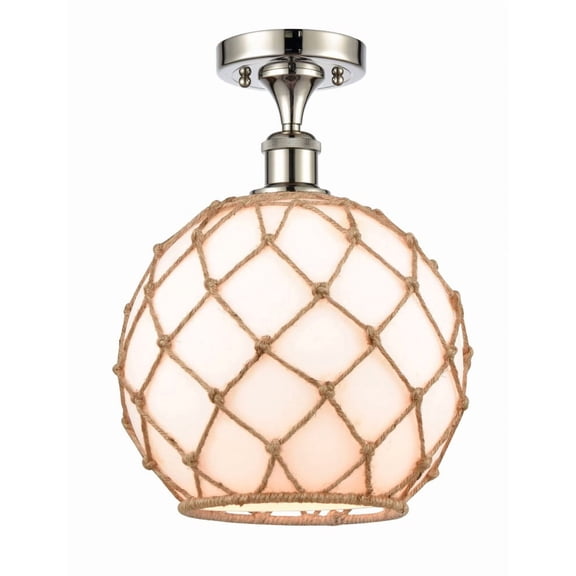 Innovations Lighting - Farmhouse Rope - 1 Light Semi-Flush Mount In Industrial