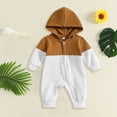 thumbnail image 3 of Mnyotv Infants Baby Boys Jumpsuits Hooded Long Sleeve Zip Rompers Infants Spring Fall Clothes Size 12-18 Months, 3 of 6