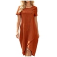 thumbnail image 3 of Sentmoon Robe Fluide Robes Maxi Été 2026 Couleur Unie Manches Courtes Coupe Régulière Robe de Fête avec Poches pour Intérieur et Extérieur S-TTG, 3 of 9