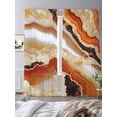 thumbnail image 3 of Marble Texture Sheer Curtains 84 Inches Long 2 Panels Orange White Watermark Watercolor Light Filtering Semi Sheer Window Curtains Drapes for Bedroom Living Room 52"x84", 3 of 7