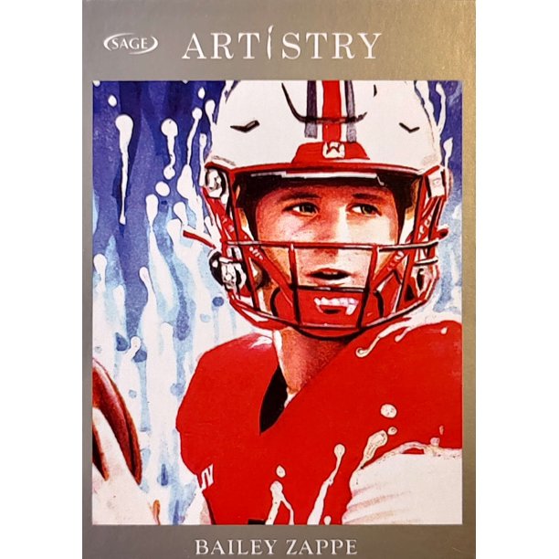 NFL 2022 Artistry Football Bailey Zappe Silver Trading Card 100 (Rookie Card) (Sage