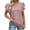 Pink, variant on Women Short-Sleeve Crew Neck T-Shirt Short Sleeve Summer Solid Color Casual Tops Pullover T-shirt Women's Plus Ruffles Sweetheart Short Sleeve Summer Sunflower T Shirt Style B44334, Black L