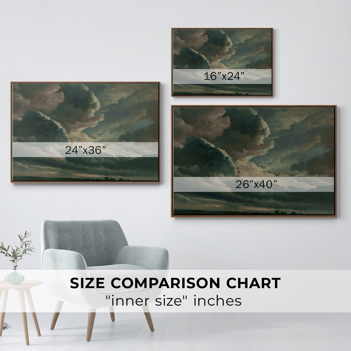 Vintage Landscape-CCXXXVII By Wexford Home Framed in Walnut Wood Gallery Wrapped Canvas 27 in. x 41 in.