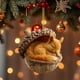 thumbnail image 1 of Adorno de árbol de Navidad acrílico plano 2D con agujero | Diseño de piña caprichoso | Decoración navideña para coche y hogar | Colgante de árbol festivo con aro para colgar, 1 of 5