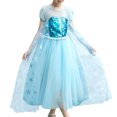 thumbnail image 1 of Elsa Robe pour Filles Enfants Robe de Princesse Halloween Cosplay Costume Fête d'Anniversaire Déguisement, 1 of 5