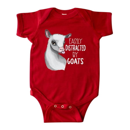 

Inktastic Easily Distracted by Goats Cute Goat Gift Baby Boy or Baby Girl Bodysuit