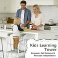 thumbnail image 2 of LevLad Toddler Kitchen Step Stool Helper for Kids, Foldable Learning Standing Tower for Kitchen Counter, Bathroom, Green, 2 of 9
