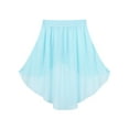 thumbnail image 4 of RUNQHUI Kids Girls Ballet Dance Performance Irregular Hem Chiffon Solid Color Skirt Light Blue 10, 4 of 7