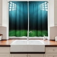 thumbnail image 2 of Ambesonne Digital Kitchen Curtains, Night at Stadium, 55"x39", Forest Green Teal, 2 of 3