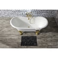 thumbnail image 2 of Aqua Eden VCT7DS6731NL2 67-Inch Cast Iron Oval Double Slipper Clawfoot Tub (7-Inch Faucet Drillings) in White/Polished Brass, 2 of 7