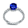 thumbnail image 3 of Antique 1 Carat Blue Sapphire Solitaire Engagement Ring in White Gold for Her, 3 of 4