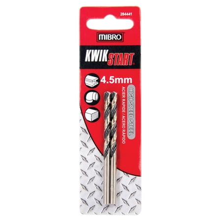 UPC: 0066366284447 | Mibro 284441AC High Speed Steel Straight Shank Drill Bit 4.5 Dia. x 80 L mm.