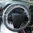 thumbnail image 2 of 100Pcs Universal Disposable Plastic Steering Wheel Cover Elastic Trim Disposable Truck Car Steering Wheel Covers Films, 2 of 8
