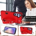 thumbnail image 5 of SaniMore Case for Samsung Galaxy A15, PU Leather Durable [Back Card Slots] Wristlet Kickstand Buckle Protective Bumper Cover Shockproof Anti-fall/Anti-scratch for Ladies, Red, 5 of 10