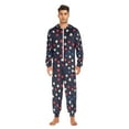 thumbnail image 3 of FORMRS Onesies Pajama for Adults Unisex Hoodie Winter Jumpsuit One Piece Sleepwear, Sizes S-2XL, Red Starry Pattern, 3 of 7