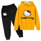 thumbnail image 3 of Conjuntos de sudaderas con capucha de Hello Kitty, conjunto de ropa para niños, ropa para niños, ropa para niñas, tops, pantalones, trajes de 4 a 14 años, trajes con capucha, suéter, 3 of 5