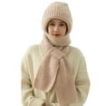 thumbnail image 4 of Lifetechs Women Hat with Integrated Scarf Thick Warm Knitted Windproof High Elasticity Full Outdoor Travel Cold Weather Cap, 4 of 7