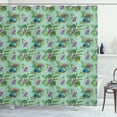 thumbnail image 1 of Ambesonne Orchids Shower Curtain, Hummingbird Monstera Leaves, 69"Wx84"L, Multicolor, 1 of 3